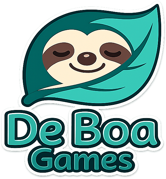 Bicho-preguiça dentro de uma folha com o nome De Boa Games